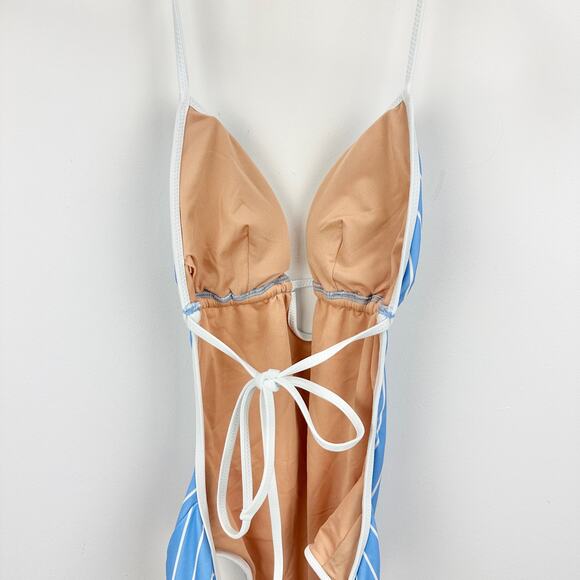 J. Crew Blue and White Striped One Piece Swimsuit - Picture 9 of 13